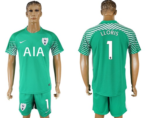 Tottenham Hotspur #1 Lloris Green Goalkeeper Soccer Club Jersey